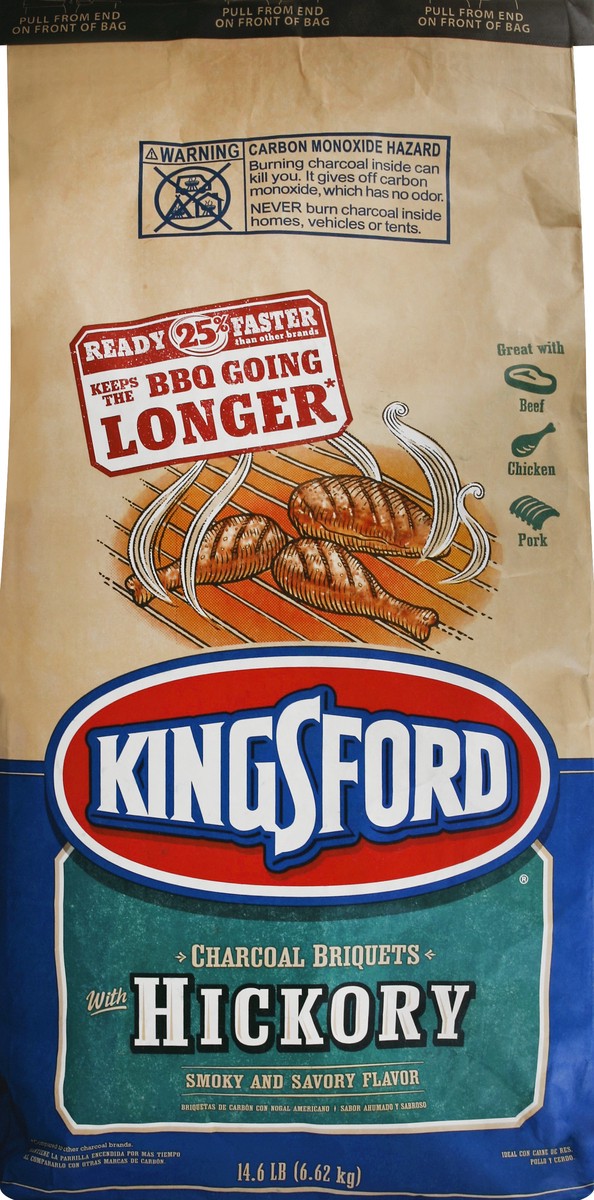 slide 4 of 5, Kingsford Hickory Charcoal Briquets, 14.6 lb