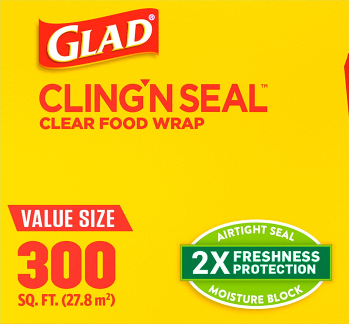 slide 9 of 9, Glad Cling Wrap - 300 sq ft, 300 ft