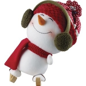 slide 1 of 1, Merry Brite Skiing Snowman, 13 in