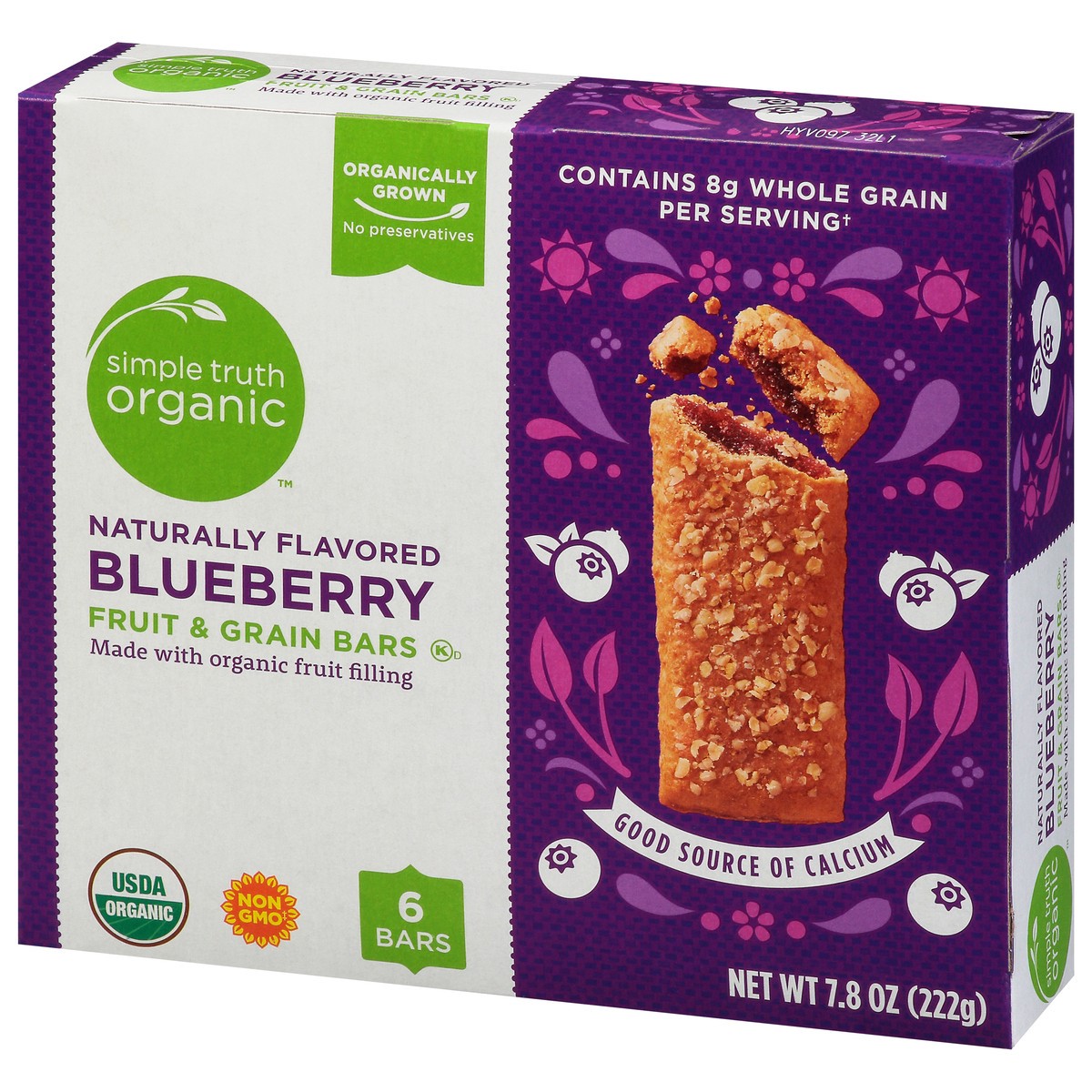 slide 5 of 10, Simple Truth Organic Blueberry Fruit and Grain Bars, 7.8 oz