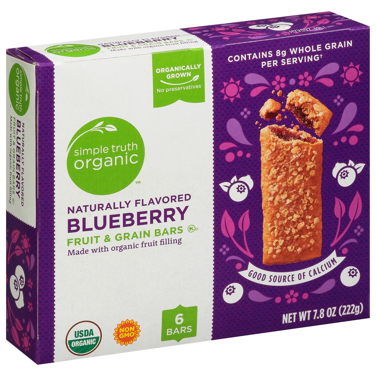 slide 4 of 10, Simple Truth Organic Blueberry Fruit and Grain Bars, 7.8 oz