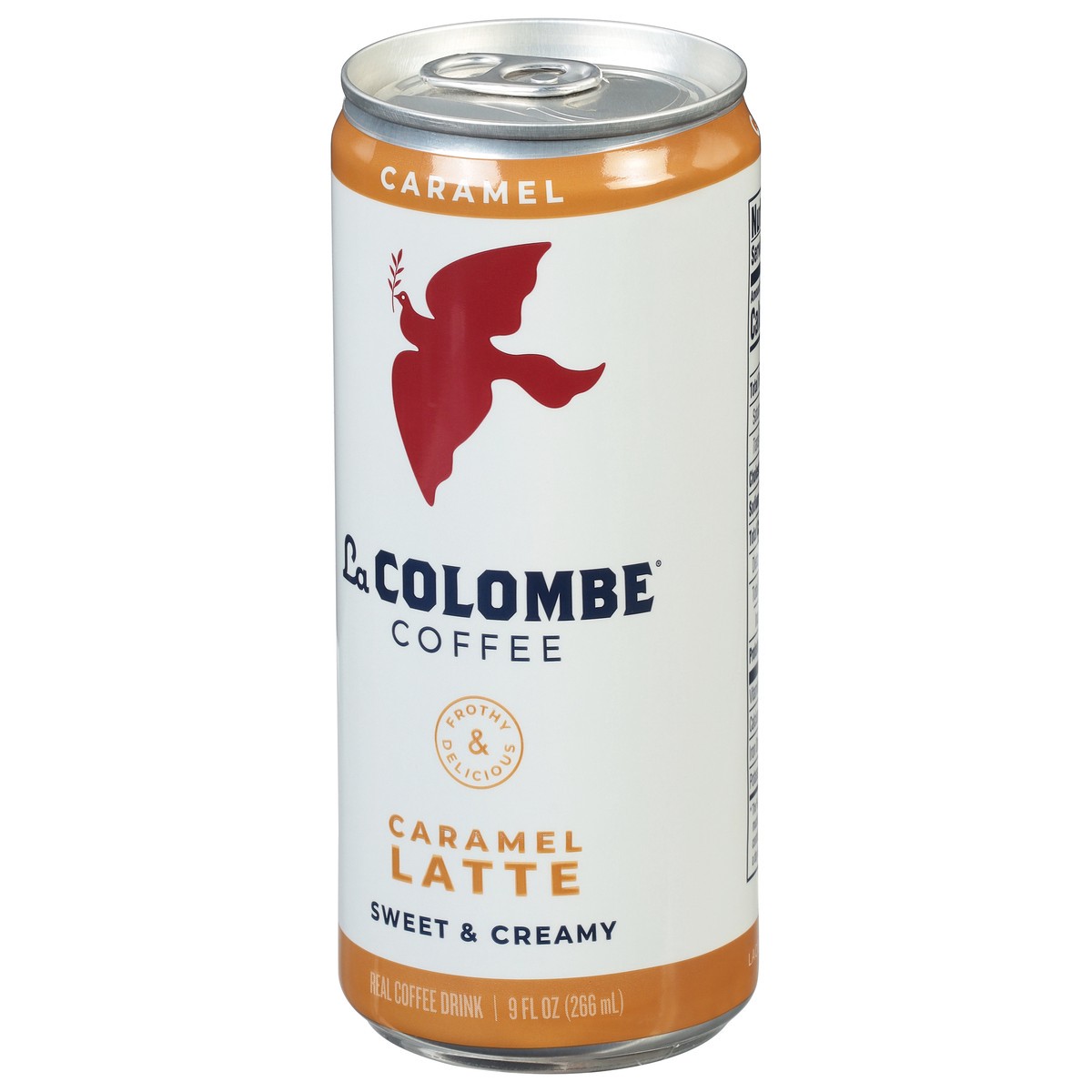 slide 3 of 9, La Colombe Draft Latte Caramel Soda, 0% ABV, 1, 9-oz beer cans, 9 fl oz