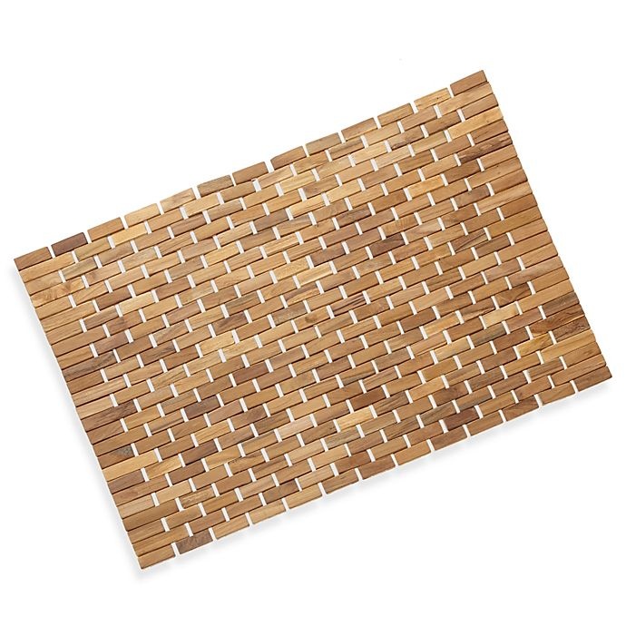 slide 1 of 1, Conair Pollenex Solid Teak Roll-Up Shower Mat, 1 ct