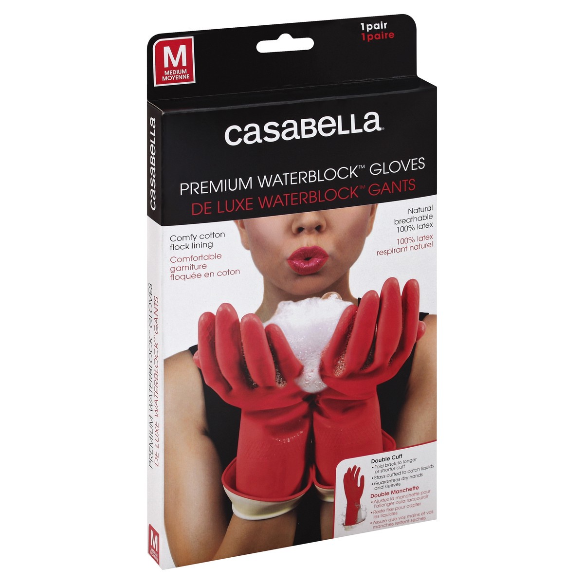 slide 3 of 5, Casabella Pink Waterblock Glove Med, 1 ct