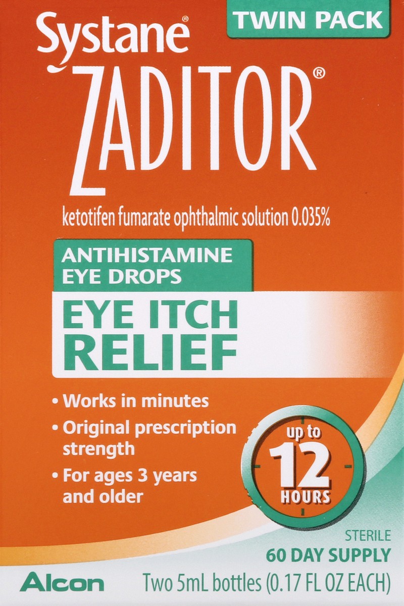 slide 6 of 12, Zaditor Twin Pack Eye Itch Relief Antihistamine Eye Drops 2 ea, 2 ct