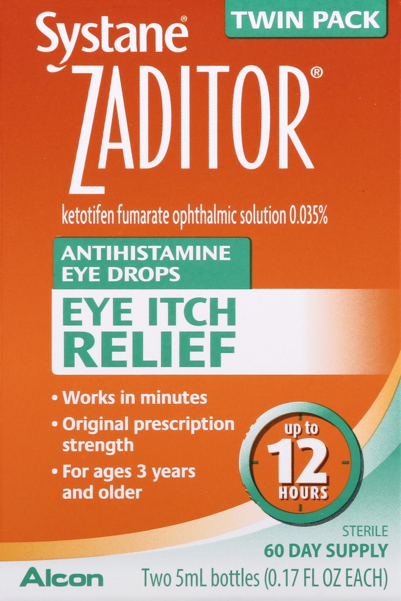 slide 1 of 12, Zaditor Twin Pack Eye Itch Relief Antihistamine Eye Drops 2 ea, 2 ct