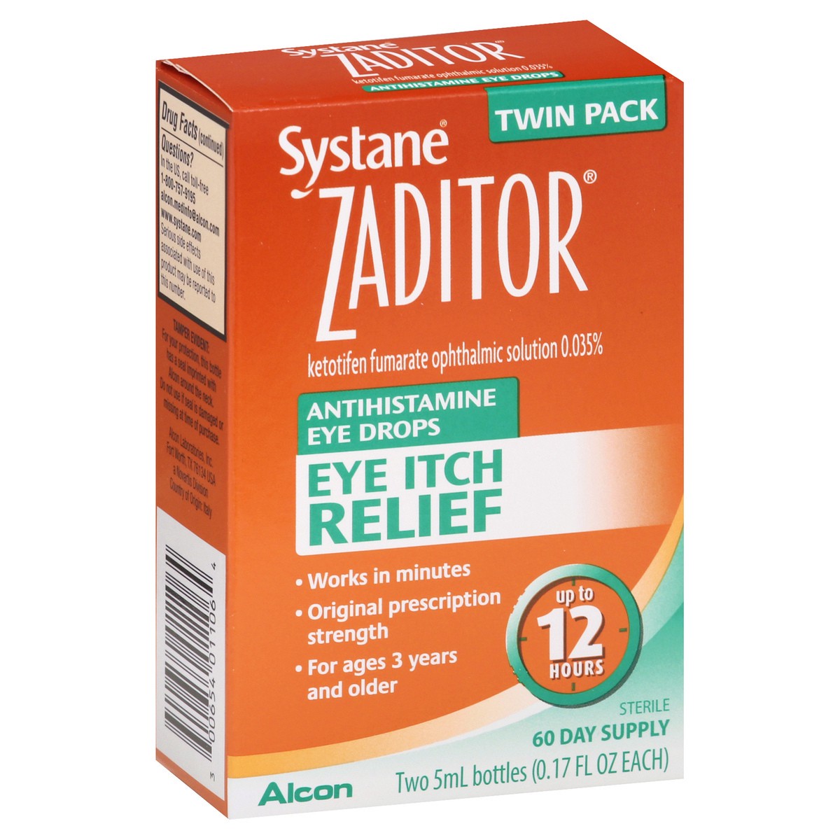 slide 7 of 12, Zaditor Twin Pack Eye Itch Relief Antihistamine Eye Drops 2 ea, 2 ct