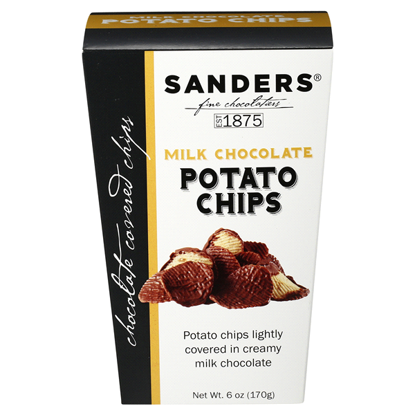 slide 1 of 4, Sanders Milk Chocolate-Covered Potato Chips, 6 oz