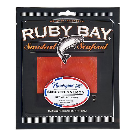 slide 1 of 1, Ruby Bay Norwegian Style Smoked Salmon, 3 oz