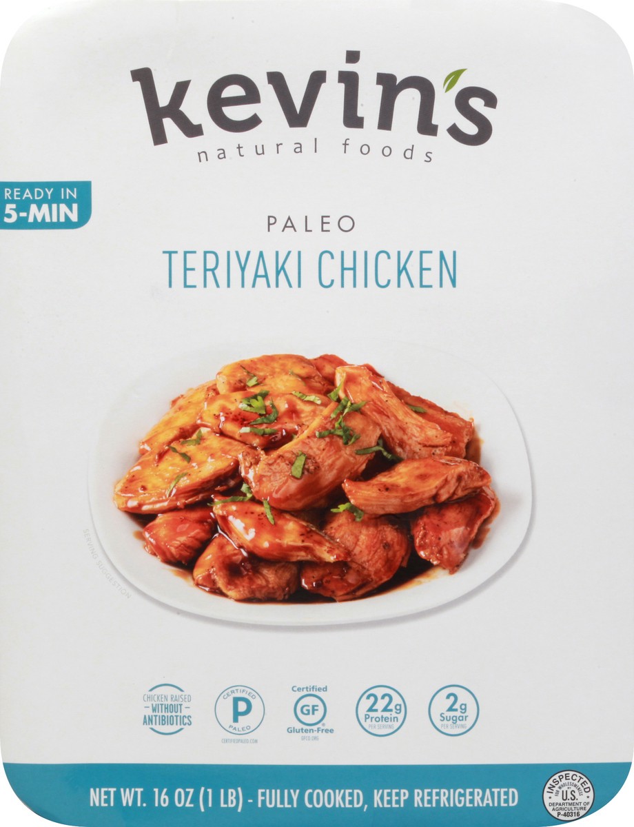 slide 5 of 8, Kevins Natural Foods Natural Foods - Teriyaki Style Chicken, 16 oz