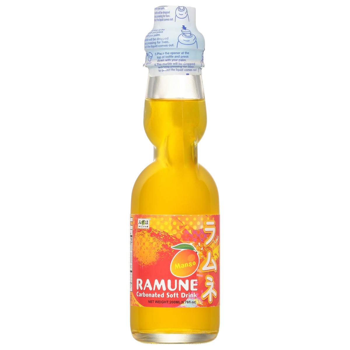 slide 1 of 9, Mizuho Ramune Drink- Mango- 6.7 fl oz, 6.7 fl oz