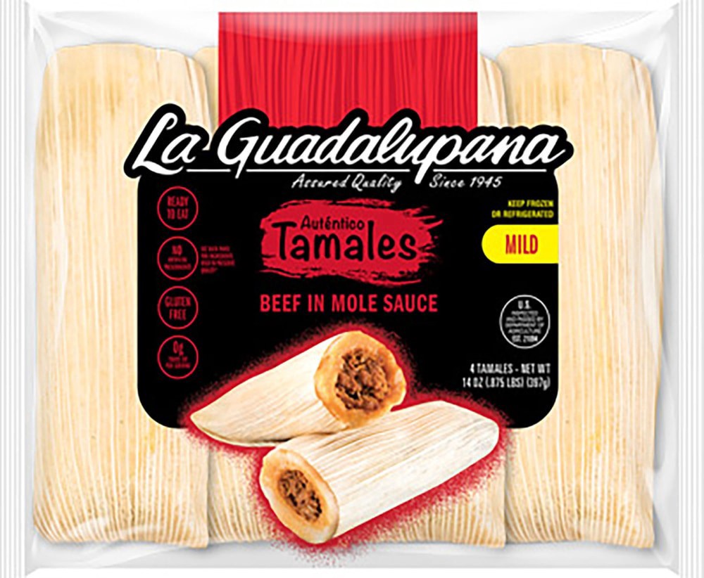 slide 1 of 1, La Guadalupana Mild Beef in Mole Sauce Tamales 4 ea, 4 ct