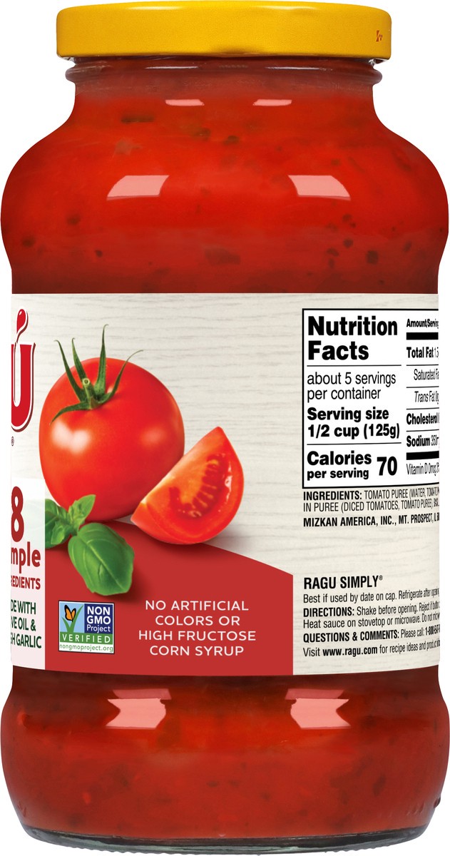 slide 7 of 13, Ragu Simply Tomato Basil Sauce 24 oz, 24 oz