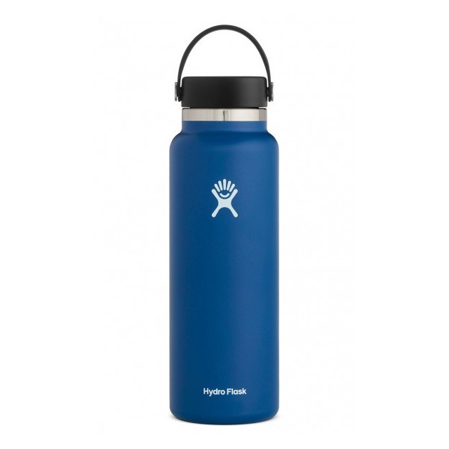 slide 1 of 1, Hydro Flask Wide Mouth Water Bottle With Flex Cap, Cobalt V2.0, 40 oz