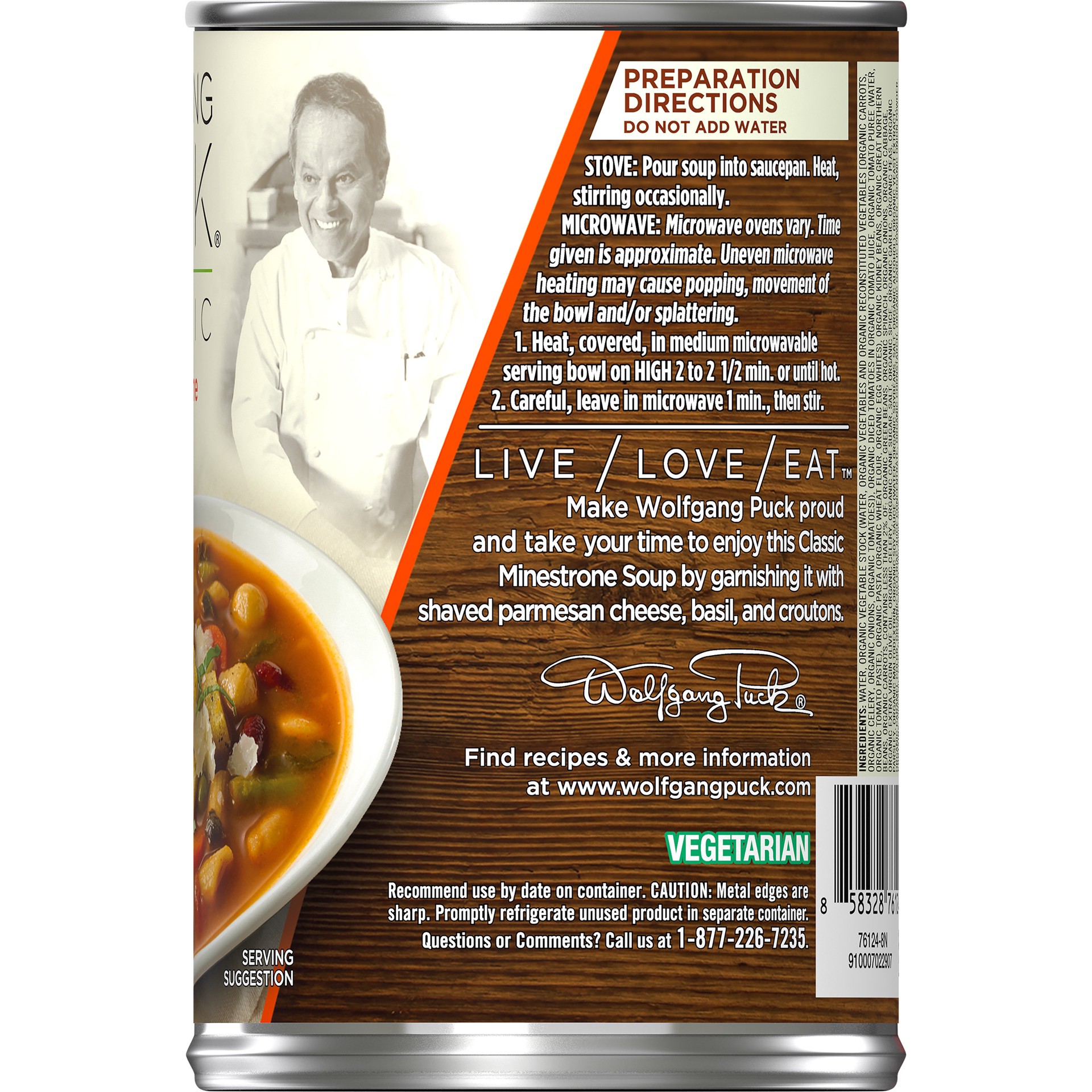 slide 3 of 5, Wolfgang Puck Organic Classic Minestrone Soup 14.5 oz, 14.5 oz