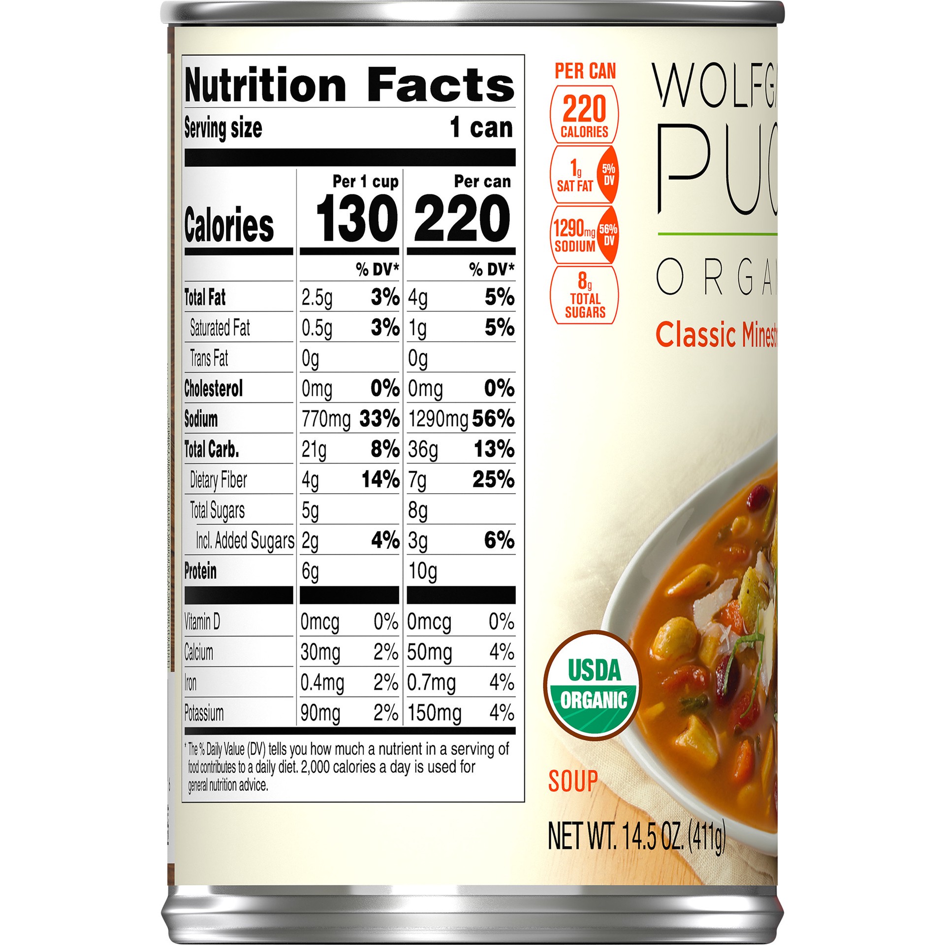 slide 5 of 5, Wolfgang Puck Organic Classic Minestrone Soup 14.5 oz, 14.5 oz