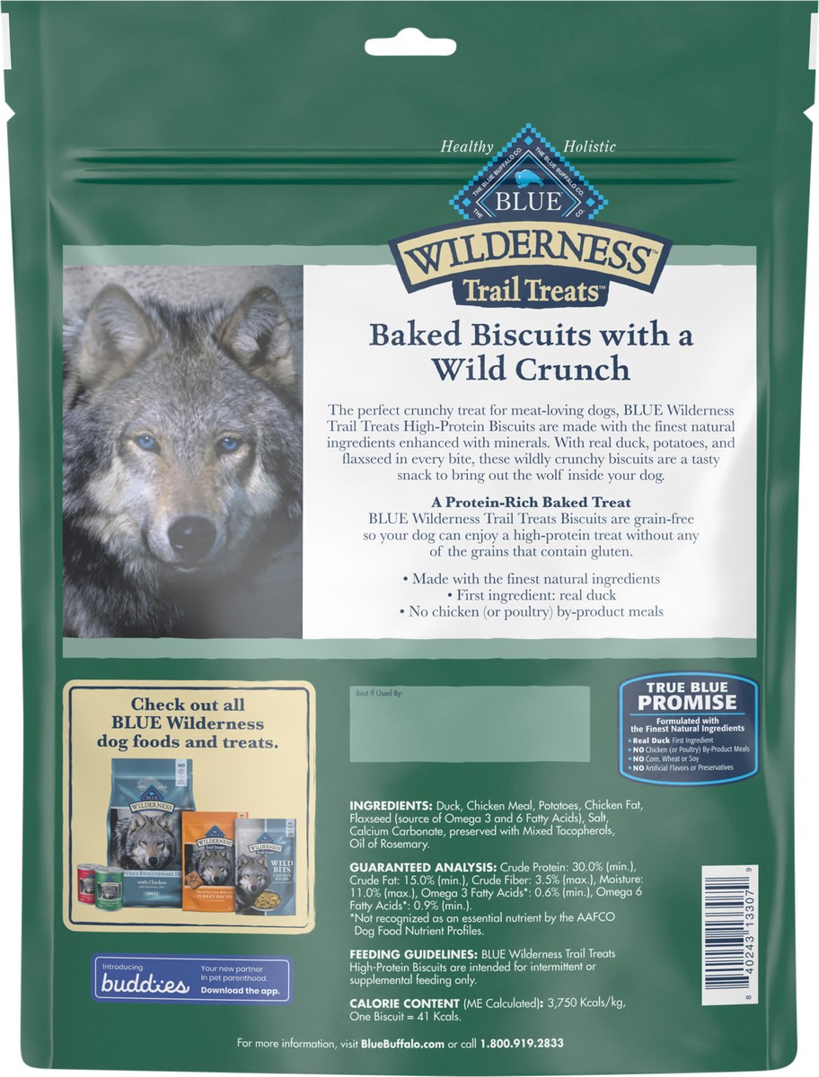 slide 9 of 9, Blue Buffalo Wilderness Trail High Protein Grain Free Crunchy Dog Treats Biscuits Duck Recipe 24-oz bag, 24 oz