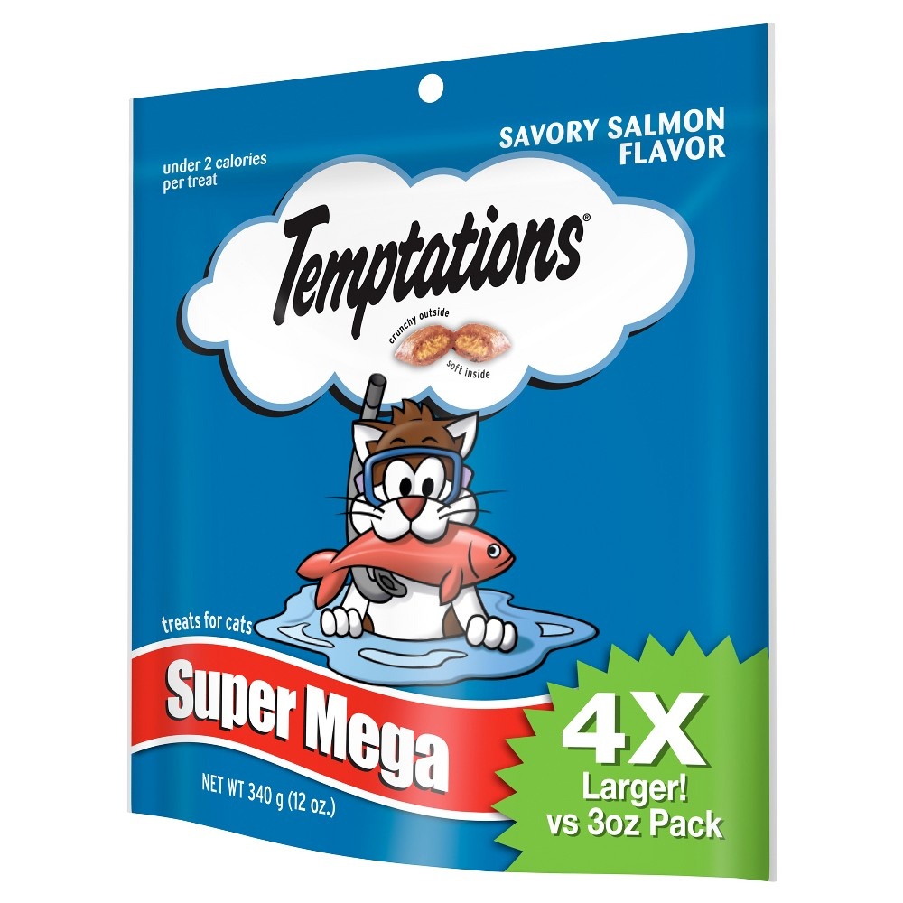 slide 3 of 3, Temptations Classic Treats For Cats Savory Salmon Flavor, 12 oz