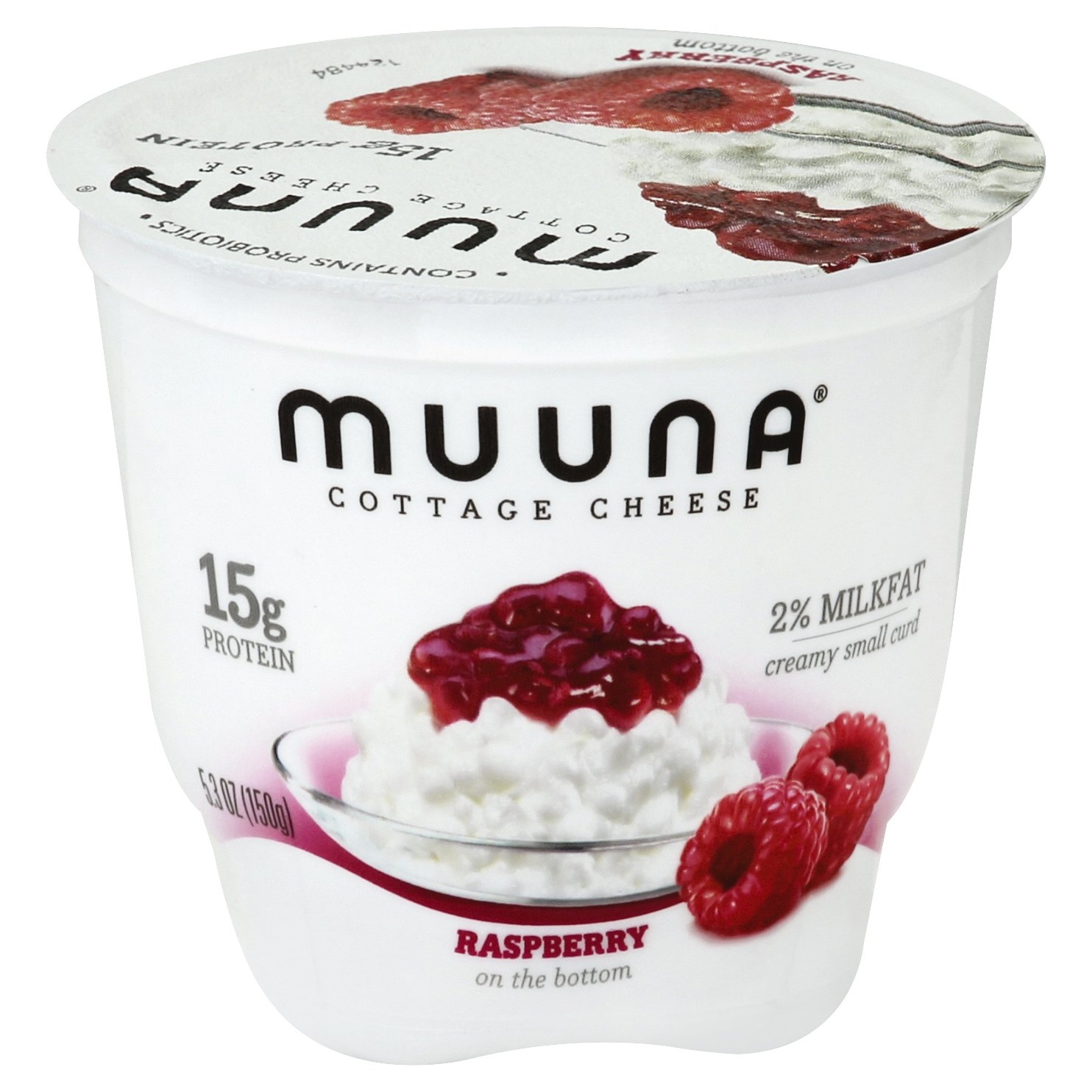 slide 1 of 1, Muuna 2% Cottage Cheese W/Raspberry, 5.3 oz