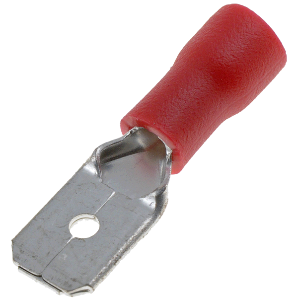 slide 1 of 1, 22-18 Gauge Male Disconnect, .250 In., Red, 1 ct