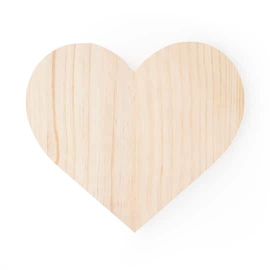 slide 1 of 2, 9" Heart Wood Plaque By Make Market, 9 in x 8 in
