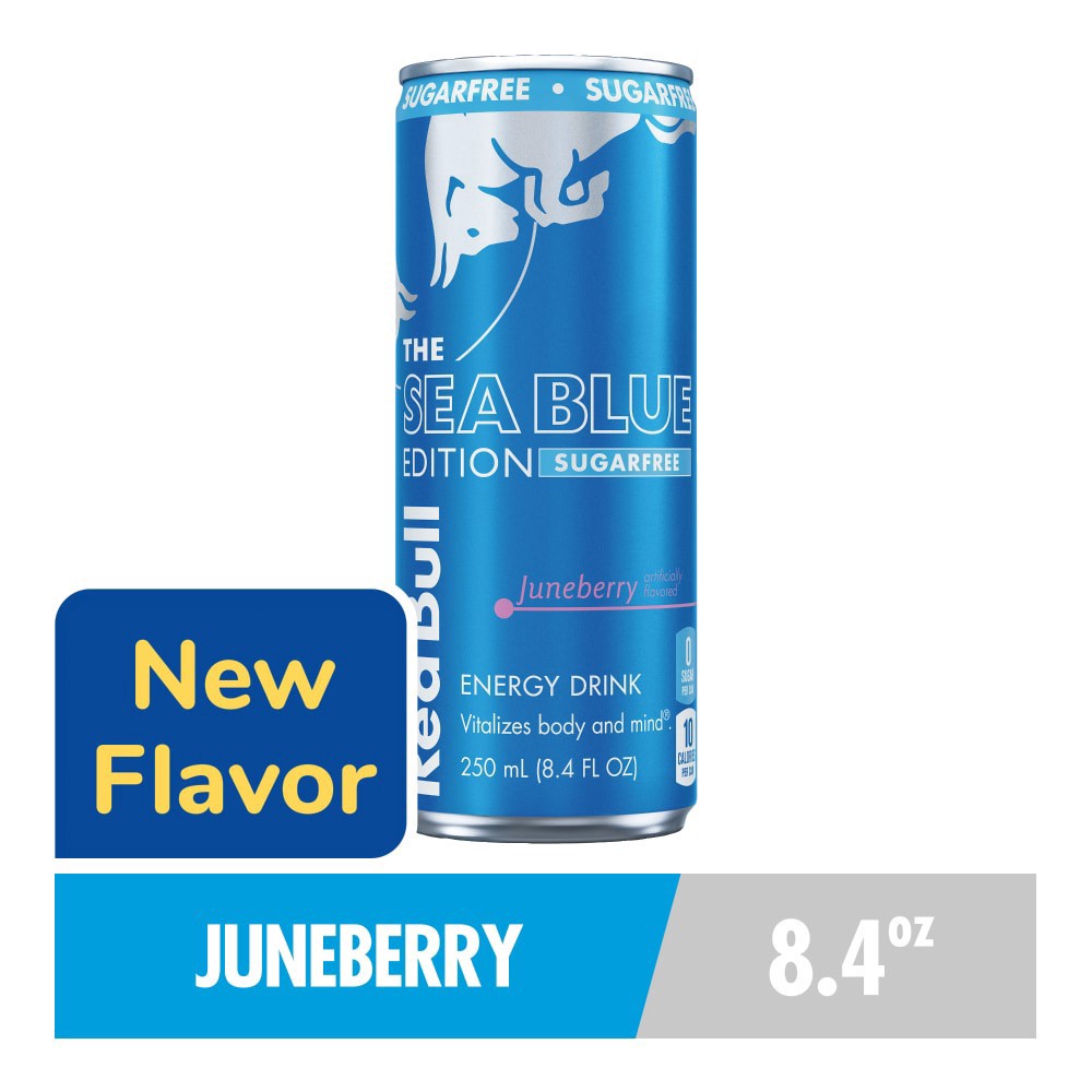 slide 6 of 6, Red Bull S/f Sea Blue Edition, 8 oz