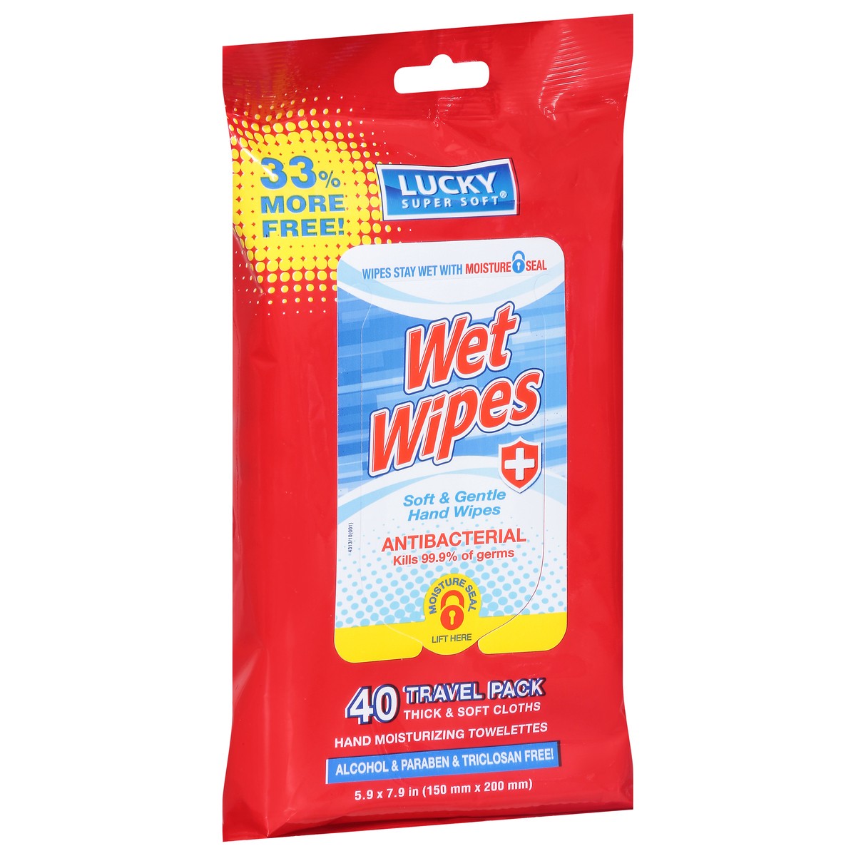 slide 2 of 9, Lucky Super Soft Lucky Wet Wipes Antibacterial, 40 ct