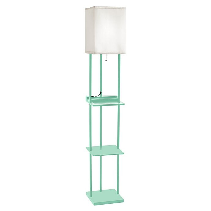 slide 1 of 6, Equip Your Space tagre Floor Lamp with Charging Station - Mint, 1 ct