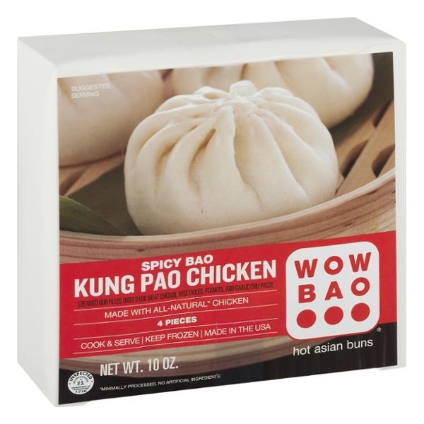 slide 1 of 1, Wow Bao Hot Asian Buns Spicy Kung Pao Chicken, 4 ct; 10 oz