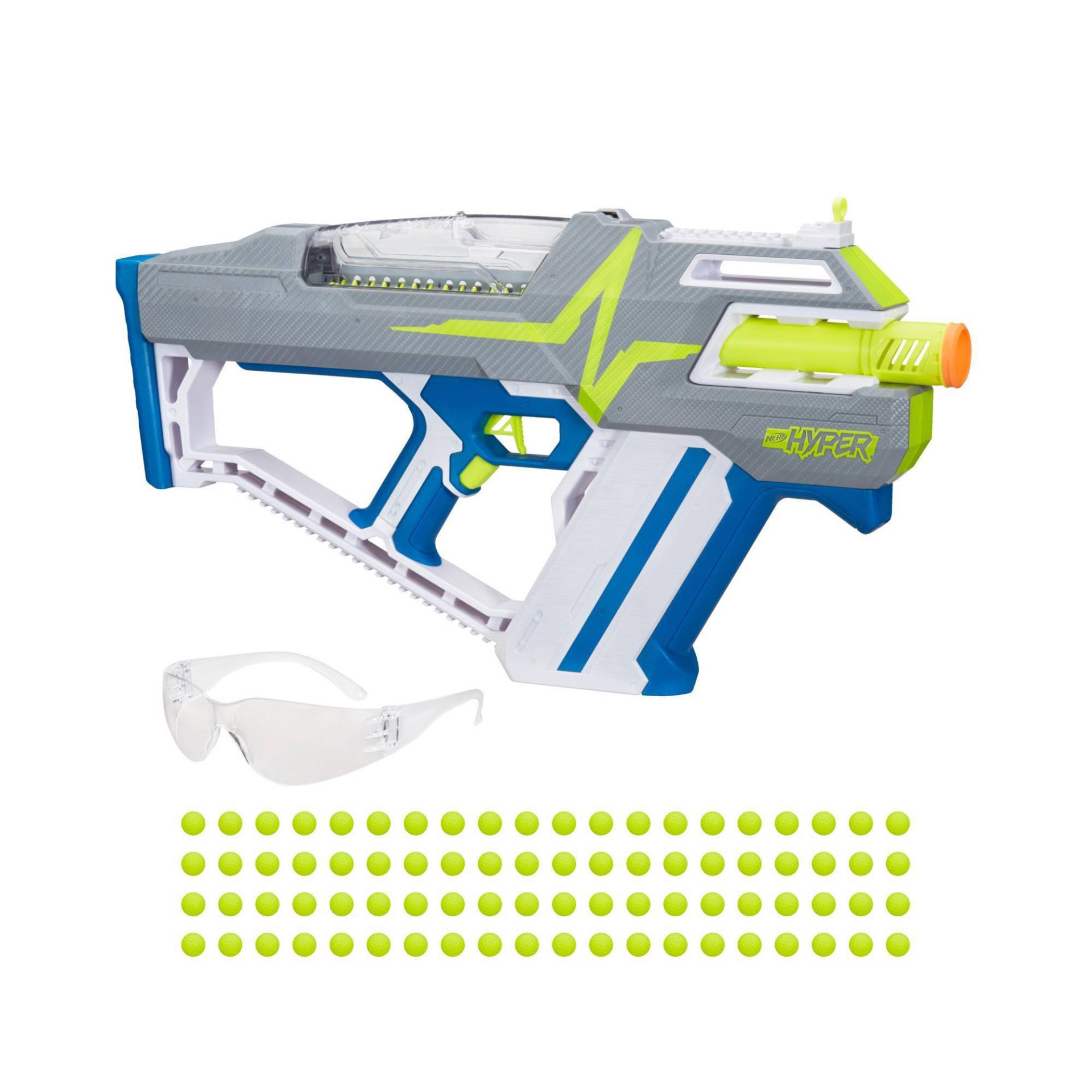 slide 1 of 6, NERF Hyper Mach-100 Fully Motorized Blaster, 1 ct