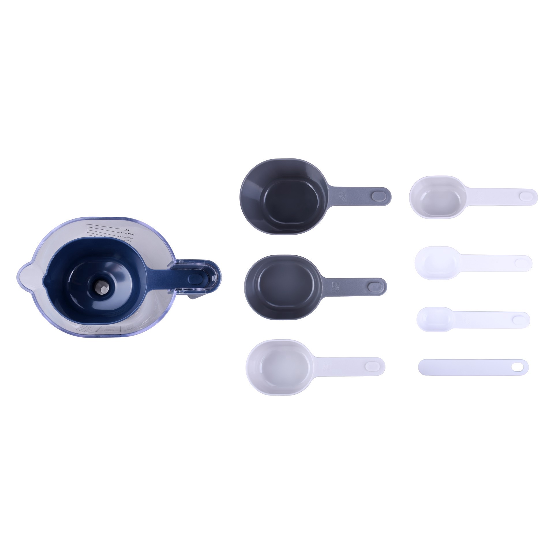 slide 3 of 6, Nested Measuring Cup & Spoon Set By Makery, 8.5 in x 4.4 in x 5.5 in