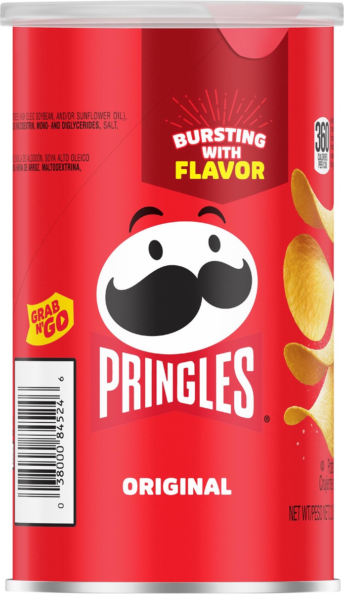 slide 6 of 13, Pringles Potato Crisps Chips, Lunch Snacks, On-the-Go Snacks, Grab N' Go, Original, 2.3oz Can, 1 Can, 2.3 oz