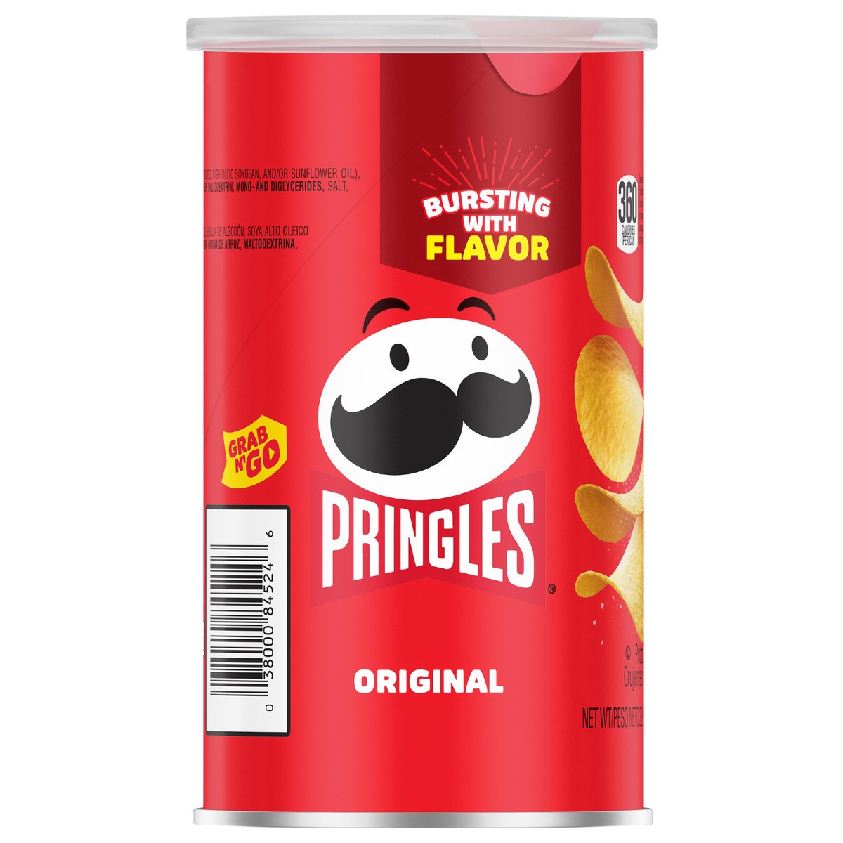 slide 4 of 13, Pringles Potato Crisps Chips, Lunch Snacks, On-the-Go Snacks, Grab N' Go, Original, 2.3oz Can, 1 Can, 2.3 oz