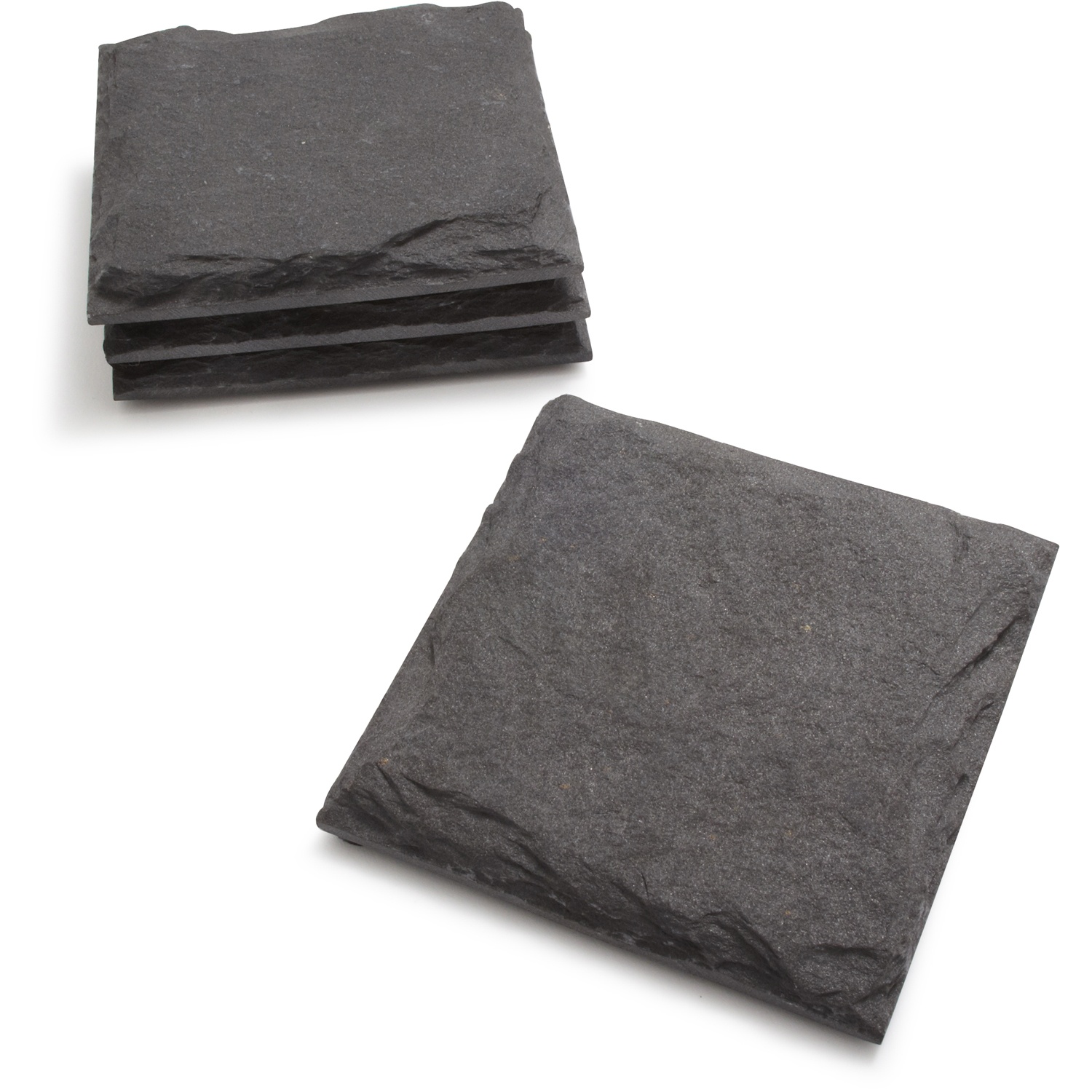 slide 1 of 1, Sur La Table Black Slate Coasters, 4 ct