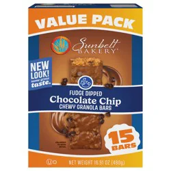 Chewy Granola Bars, Sunbelt Bakery Value Pack Fudge Dipped Chocolate Chip