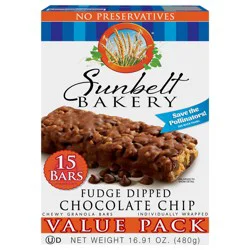 Sunbelt Bakery Chewy Granola Bars, Sunbelt Bakery Value Pack Fudge Dipped Chocolate Chip