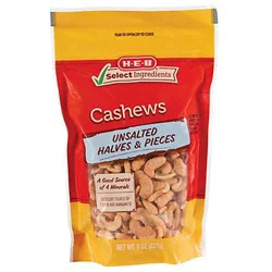 H-E-B Select Ingredients Unsalted Cashew Halves & Pieces
