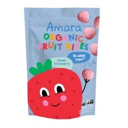 Amara Organic Strawberry Fruit Bites, No Added Sugar, Dairy-Free, 21g