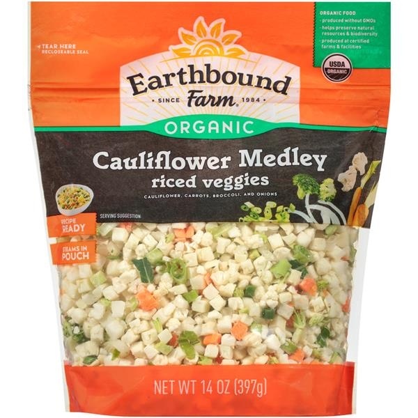 slide 1 of 1, Earthbound Farms Organic Cauliflower Broccoli Riced Veggies, per lb