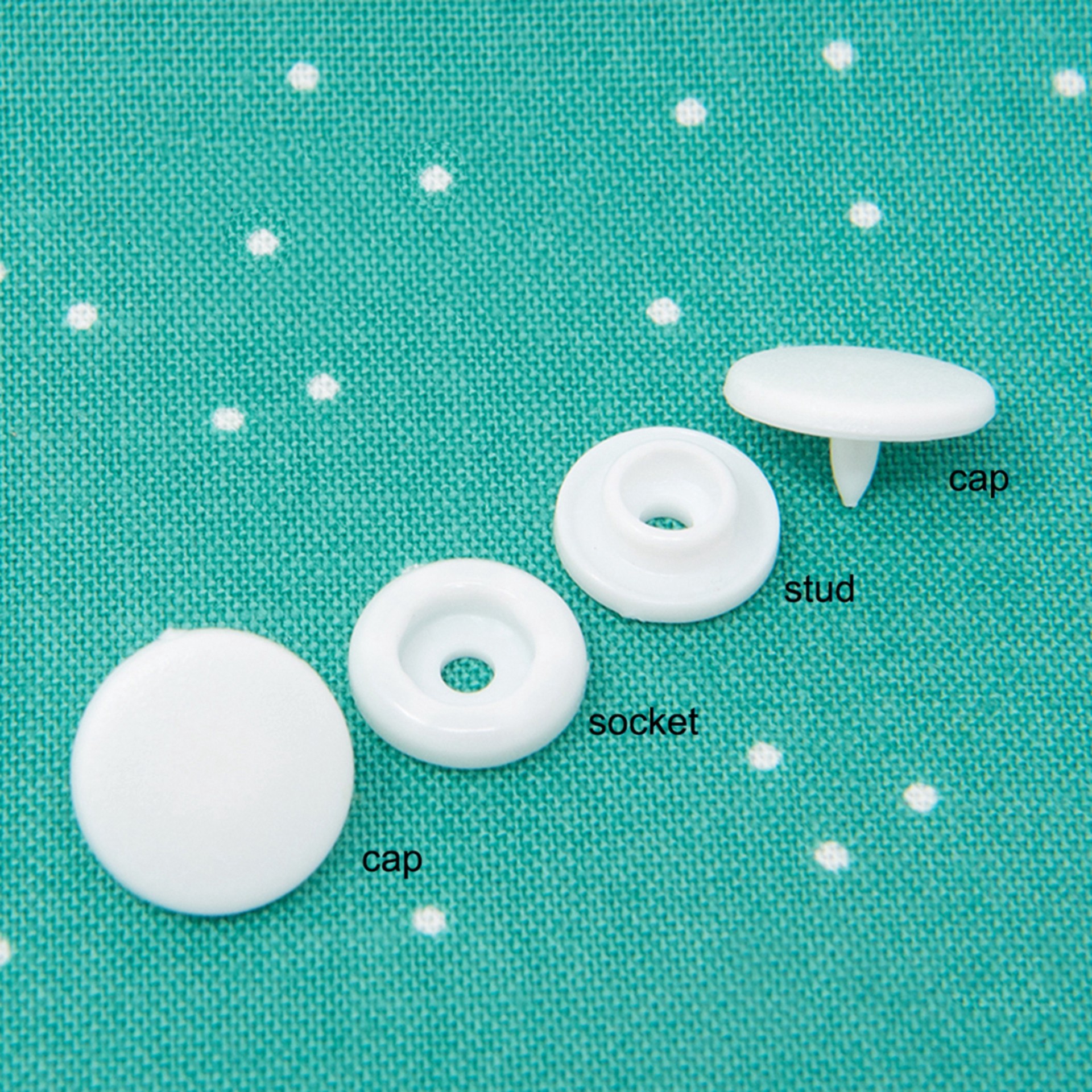 slide 5 of 7, Dritz White Plastic Snaps, size 20