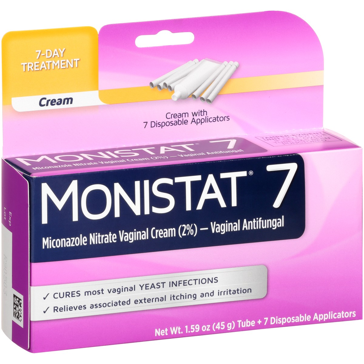 slide 7 of 10, Monistat 7 Day Women's Yeast Infection Treatment, 7 Disposable Miconazole Cream Applicator, 1.59 oz