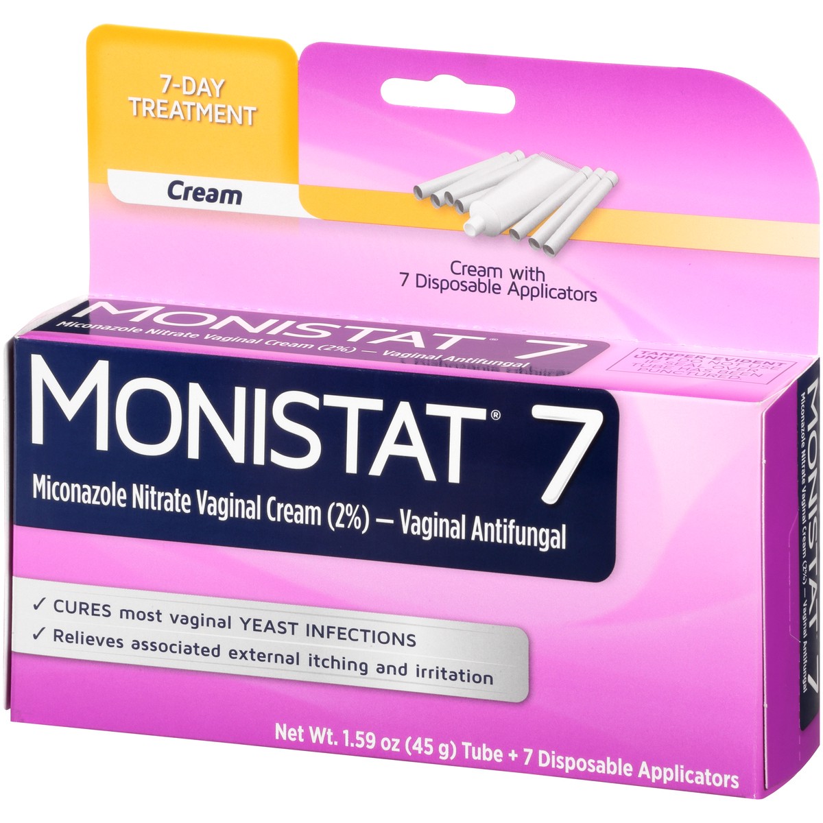 slide 2 of 10, Monistat 7 Day Women's Yeast Infection Treatment, 7 Disposable Miconazole Cream Applicator, 1.59 oz