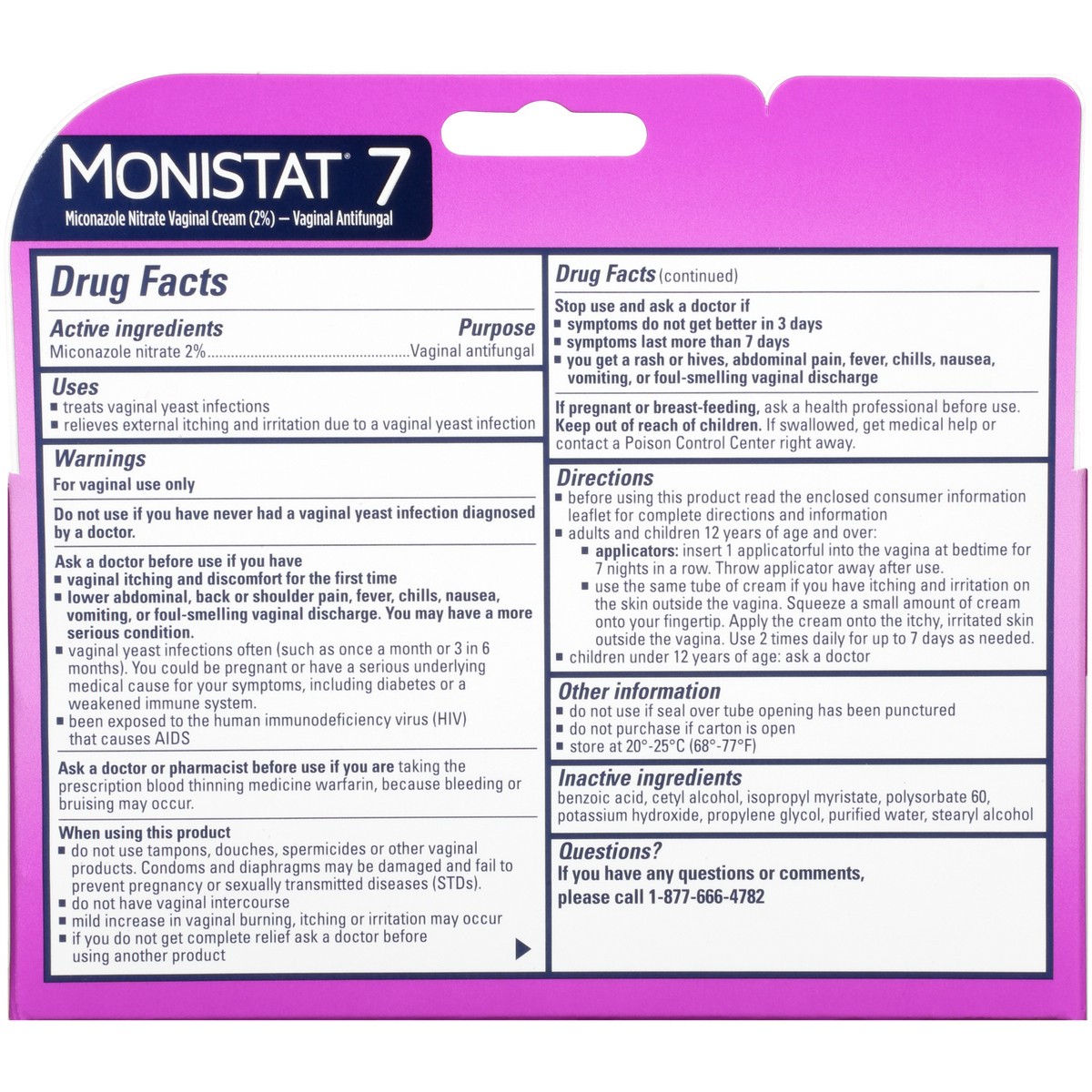 slide 9 of 10, Monistat 7 Day Women's Yeast Infection Treatment, 7 Disposable Miconazole Cream Applicator, 1.59 oz