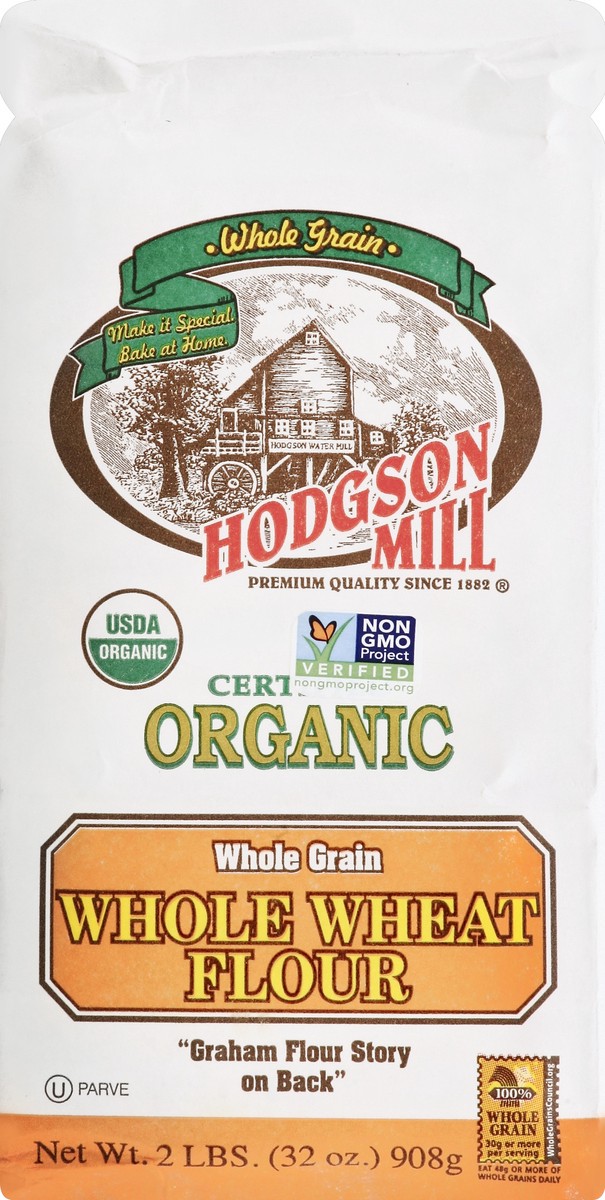 slide 5 of 5, Hodgson Mill Organic Graham Flour, Whole Wheat, 32 oz