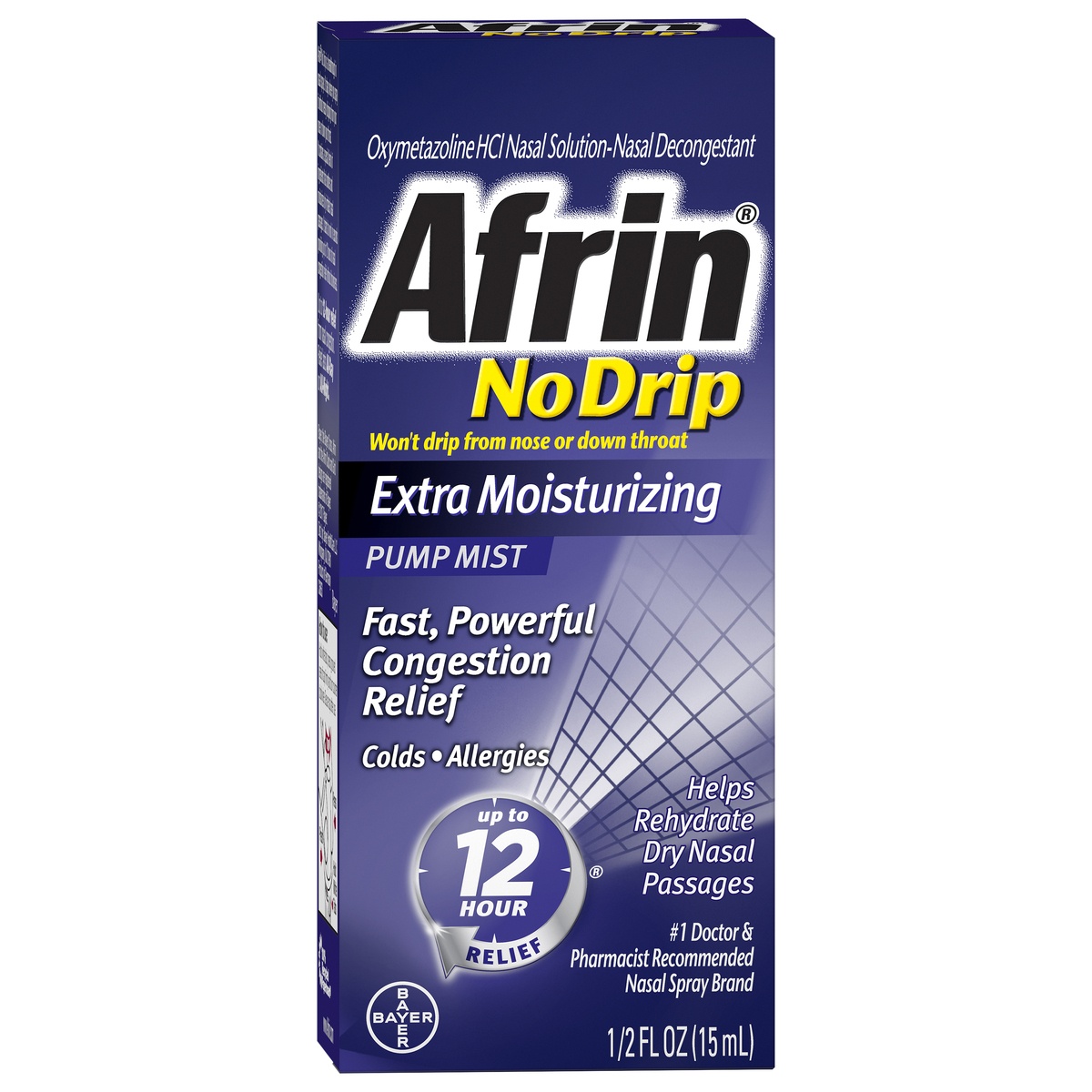 slide 2 of 8, Afrin No Drip Extra Moisturizing Nasal Spray, 0.5 fl oz