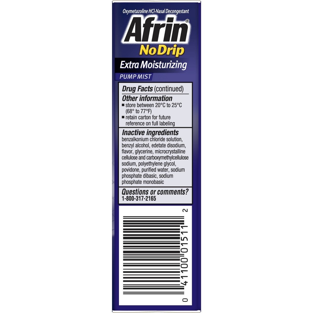 Afrin No Drip Extra Moisturizing Nasal Spray 0.5 Fl Oz | Shipt