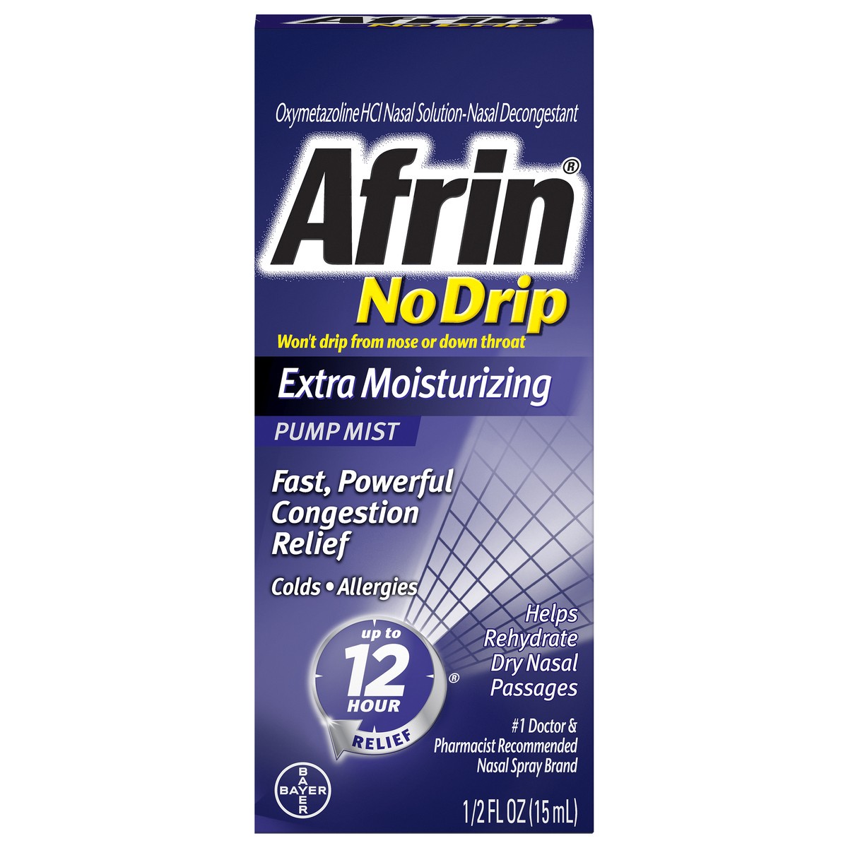 slide 1 of 17, Afrin No Drip Extra Moisturizing Nasal Spray, 0.5 fl oz