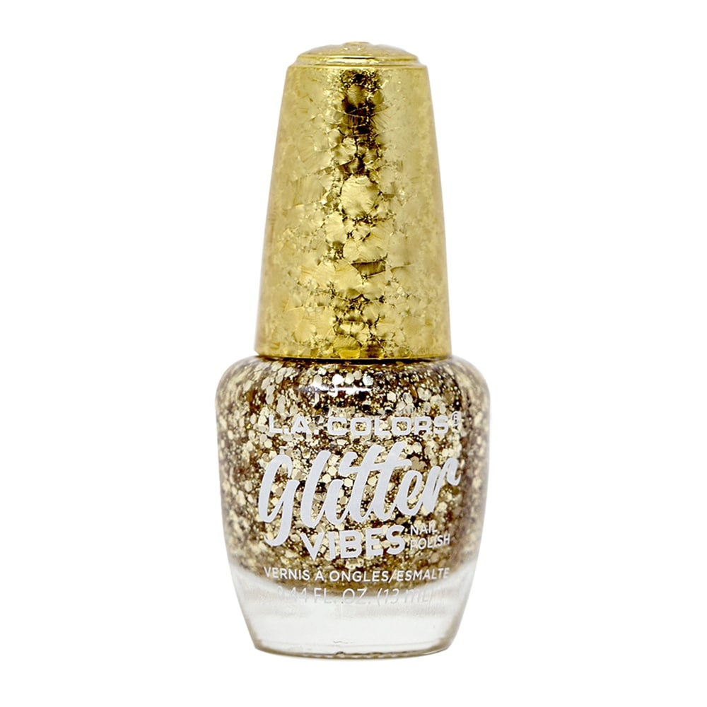 slide 1 of 1, L.A. Colors Glitter Vibes Golden Glow Nail Polish, 1 ct