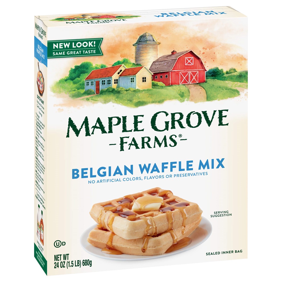 slide 11 of 13, Maple Grove Farms Belgian Waffle Mix 24 oz, 24 oz