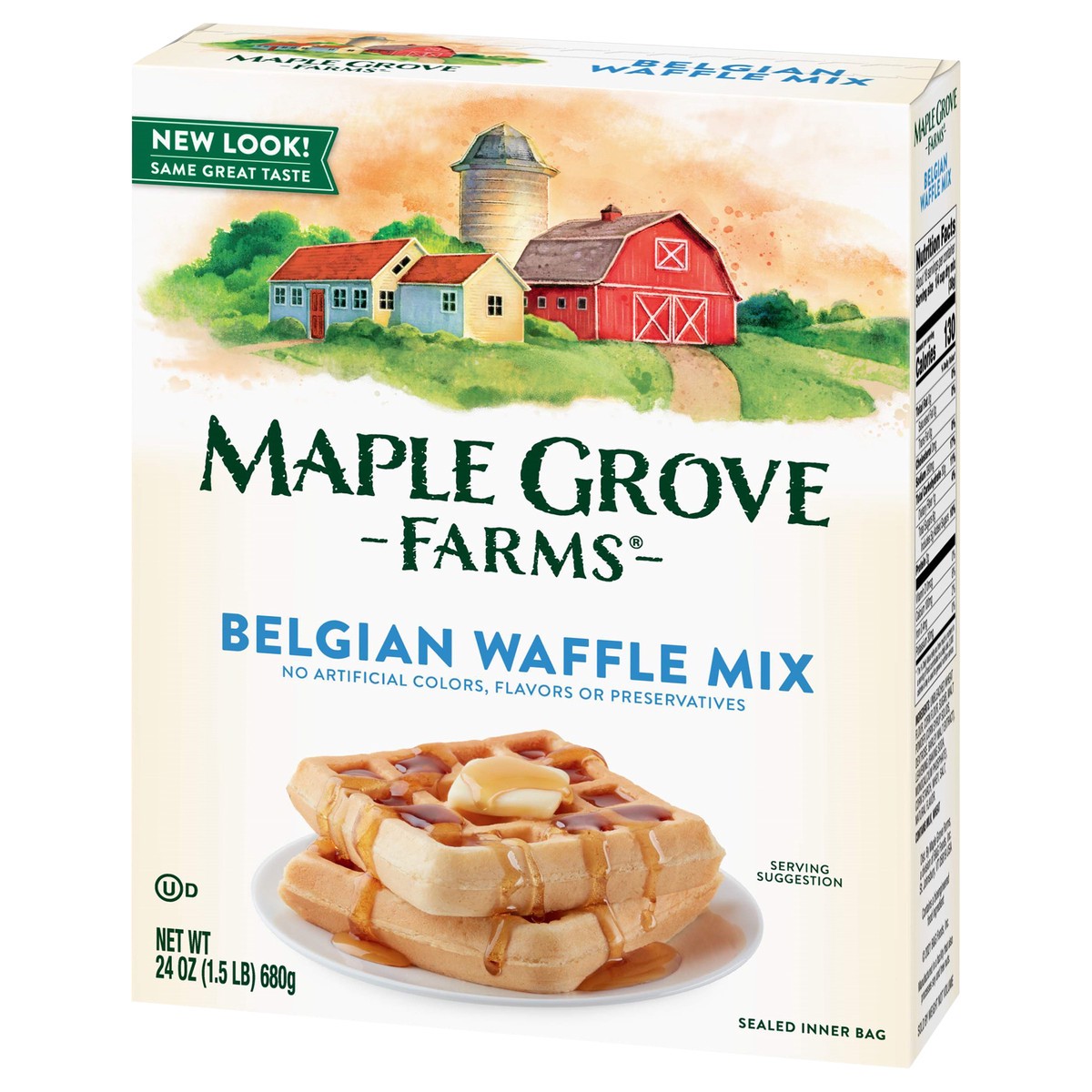 slide 8 of 13, Maple Grove Farms Belgian Waffle Mix 24 oz, 24 oz